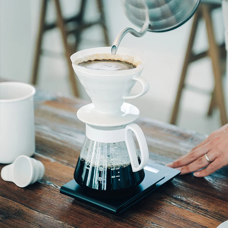 V60 Ceramic Pour-Over Coffee Brewing Kit with Server &amp; Filters - 1-4 Cups