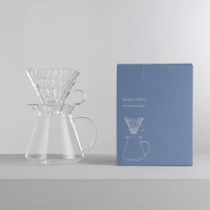 V60 Glass Pour-Over Coffee Brewing Kit with Server &amp; Filters - 1-4 Cups