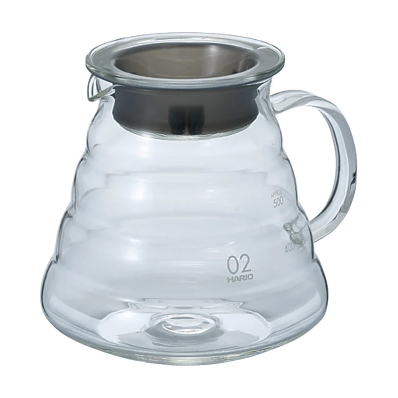 V60 Heatproof Glass Coffee Server with Glass Lid - 600ml