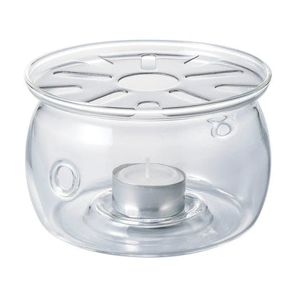 Heatproof Glass Tea Warmer with Stainless Steel Plate &amp; Candle - 12.5cm