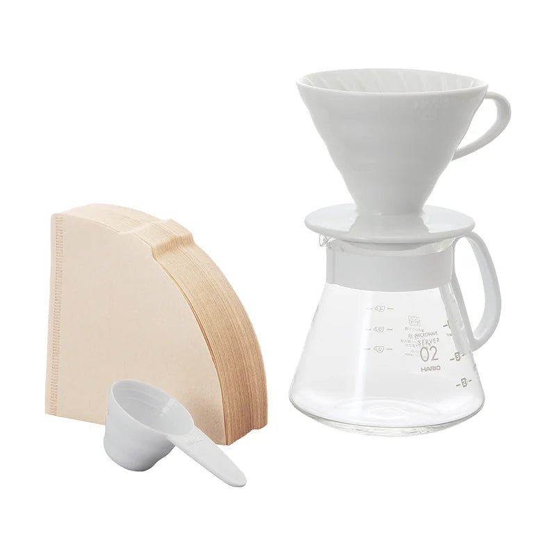 V60 Ceramic Pour-Over Coffee Brewing Kit with Server &amp; Filters - 1-4 Cups