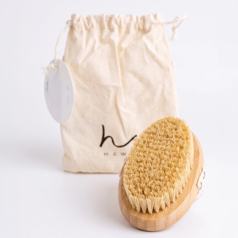 Bamboo Dry Body Brush with Sisal Bristles for Lymphatic Drainage