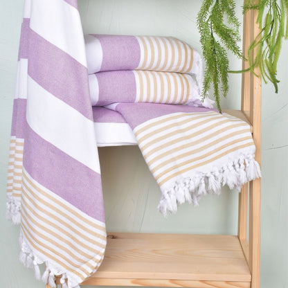 HAWA Ceda Multicolor Striped Cotton Beach Towel in Kuwait - Waha Lifestyle