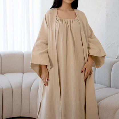 Fiona Halter Neck Long Dress - Beige