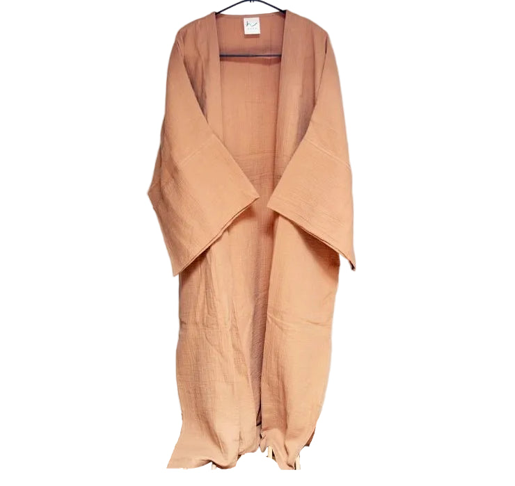 HAWA Long Cotton Kimono With Long Sleeves - Waha Lifestyle - Kuwait