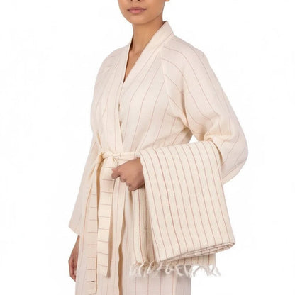 HAWA Rest &amp; Restore Cotton Kimono &amp; Throw Set in Kuwait - Waha Lifestyle