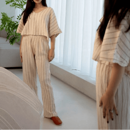 HAWA Sundown Stripe 2 - Piece Cotton Set - Copper - Waha Lifestyle