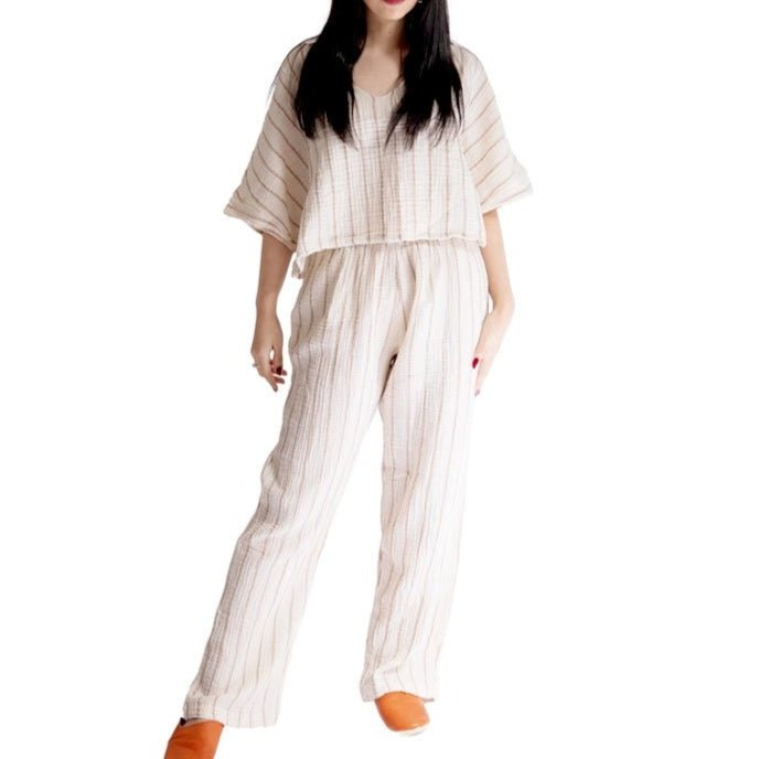 HAWA Sundown Stripe 2 - Piece Cotton Set - Copper - Waha Lifestyle
