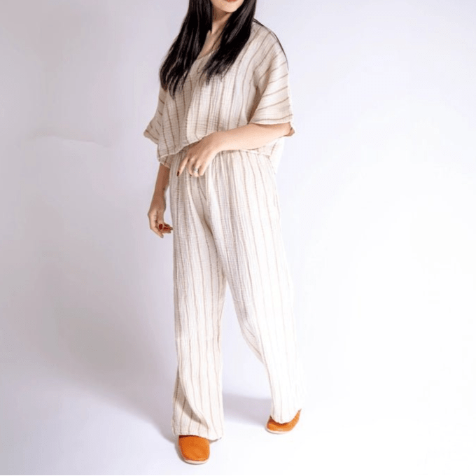 HAWA Sundown Stripe 2 - Piece Cotton Set - Copper - Waha Lifestyle