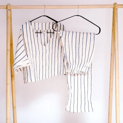 HAWA Sundown Stripe 2 - Piece Cotton Set - Navy Blue - Waha Lifestyle