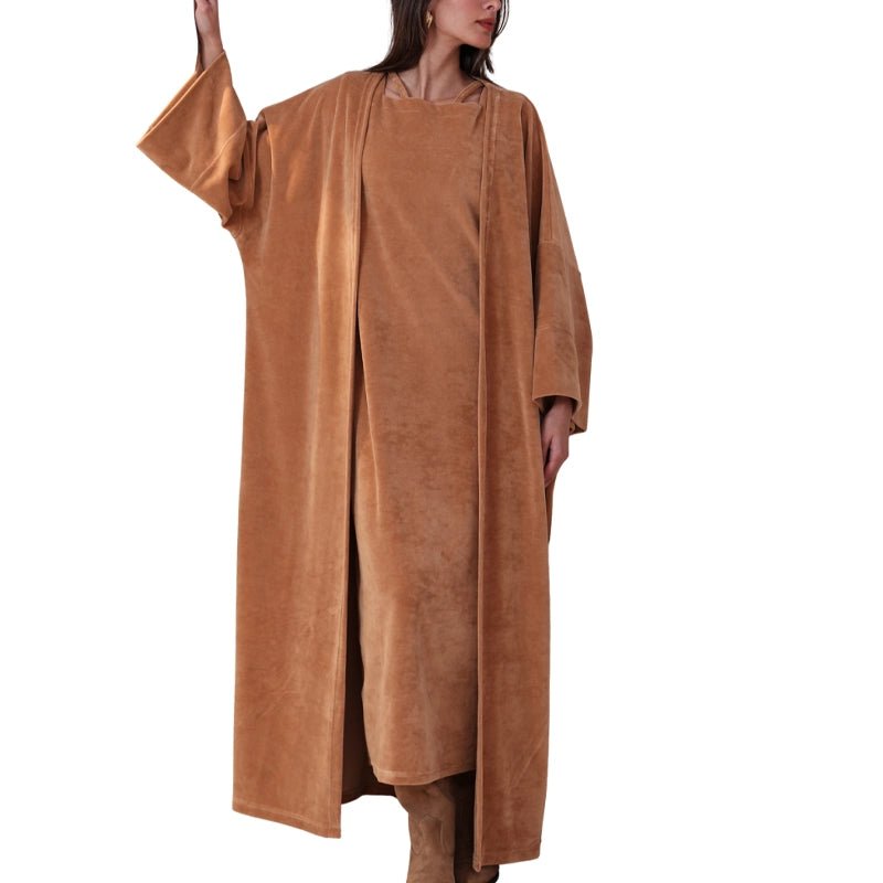 HAWA Velvet Kimono Set - Terracotta in Kuwait - Waha Lifestyle
