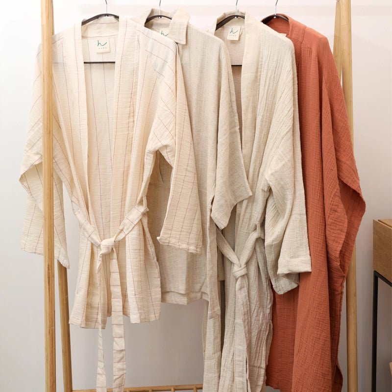 Horae Cotton Kimono Without Sleeves - Cinnamon - Waha Lifestyle