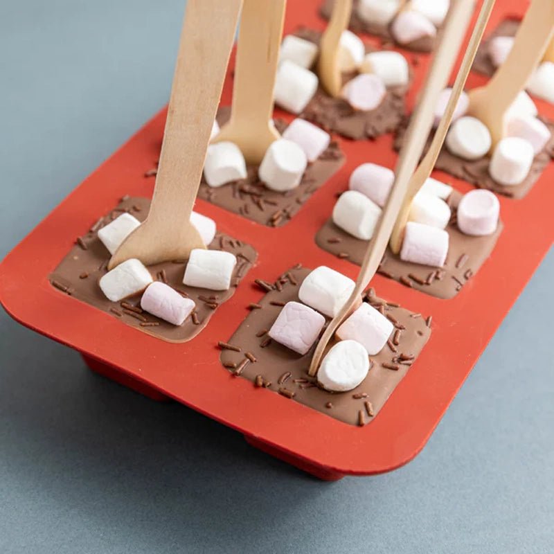 Hot Chocolate Mould with 24 - Pack Spoons - Red - Waha Lifestyle