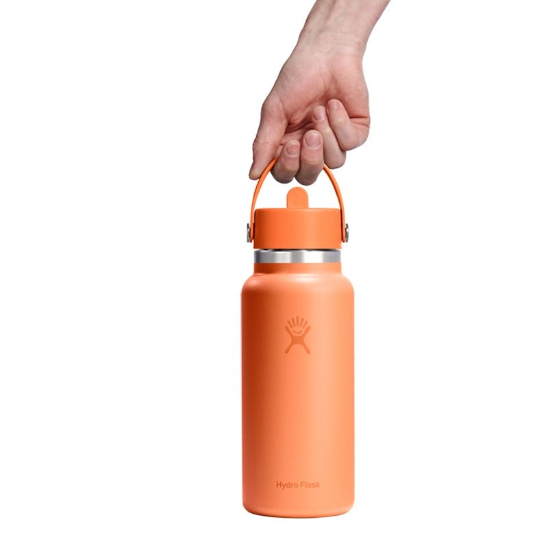 Insulated Water Bottle With Wide Mouth &amp; Straw Cap - 950ml