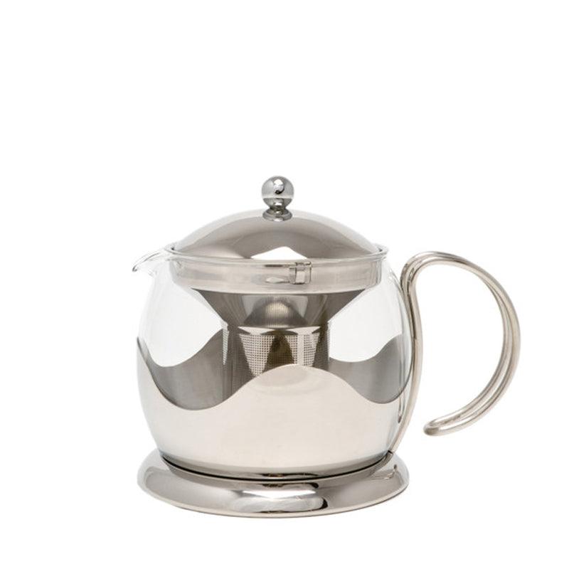 Izmir Stainless Steel &amp; Glass Loose Leaf Teapot - Waha Lifestyle