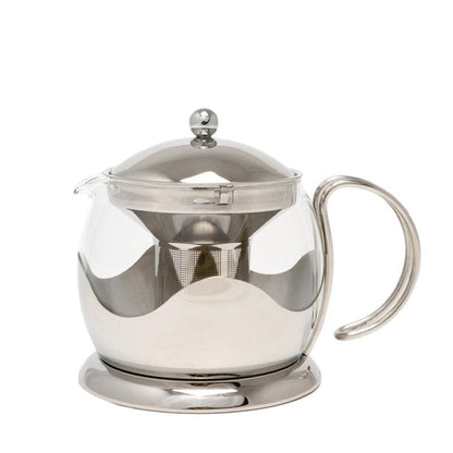 Izmir Stainless Steel &amp; Glass Loose Leaf Teapot - Waha Lifestyle