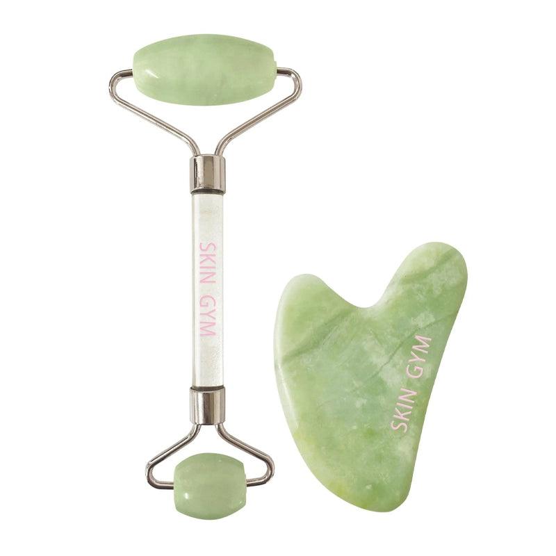 Jade Stone Facial Roller and Gua Sha Workout Set - Waha Lifestyle