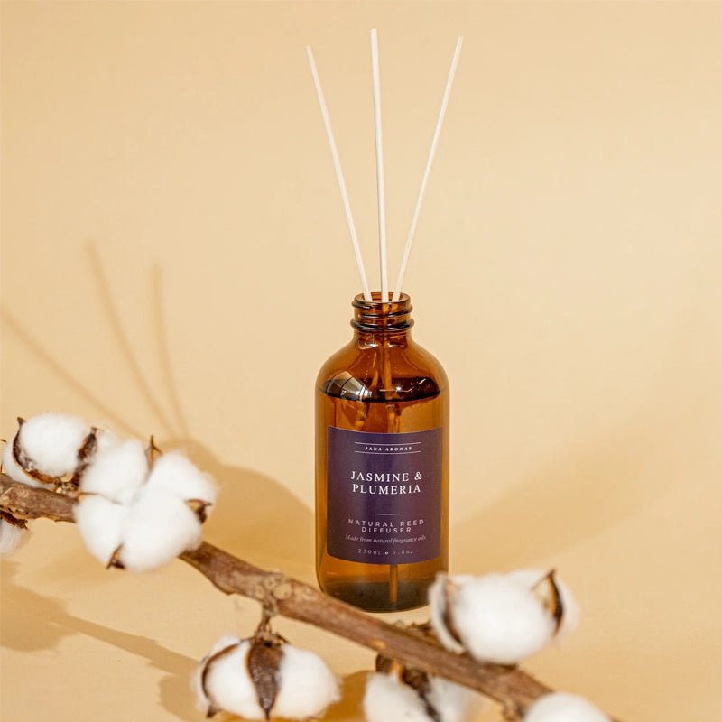 Jasmine and Plumeria Natural Reed Diffuser - 230ml - Waha Lifestyle