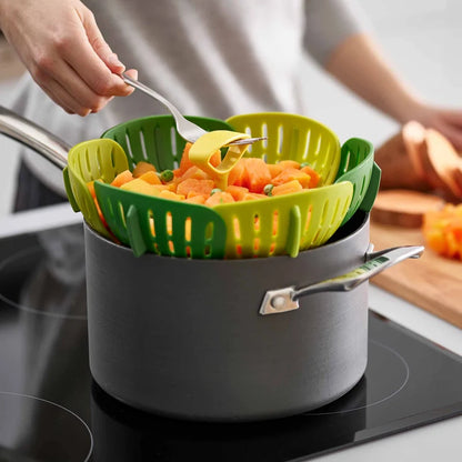 Bloom Folding Steamer Basket for Pans 18cm and Up - Green