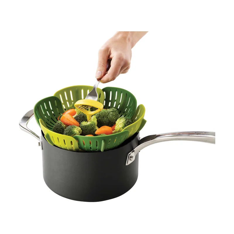 Bloom Folding Steamer Basket for Pans 18cm and Up - Green