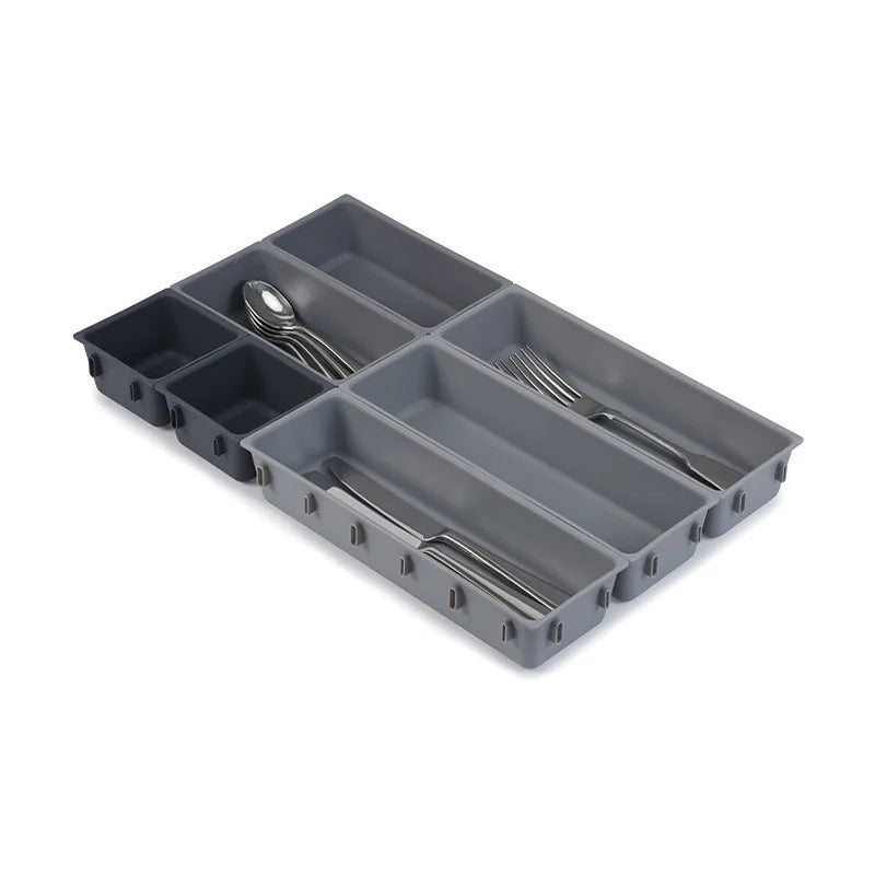 Blox Modular Clip-Together Drawer Organizer Set - 7pcs, Grey