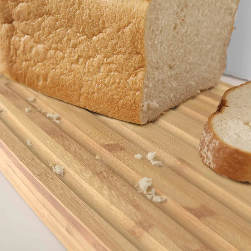 Bread Bin with Reversible Bamboo Cutting Board Lid - White