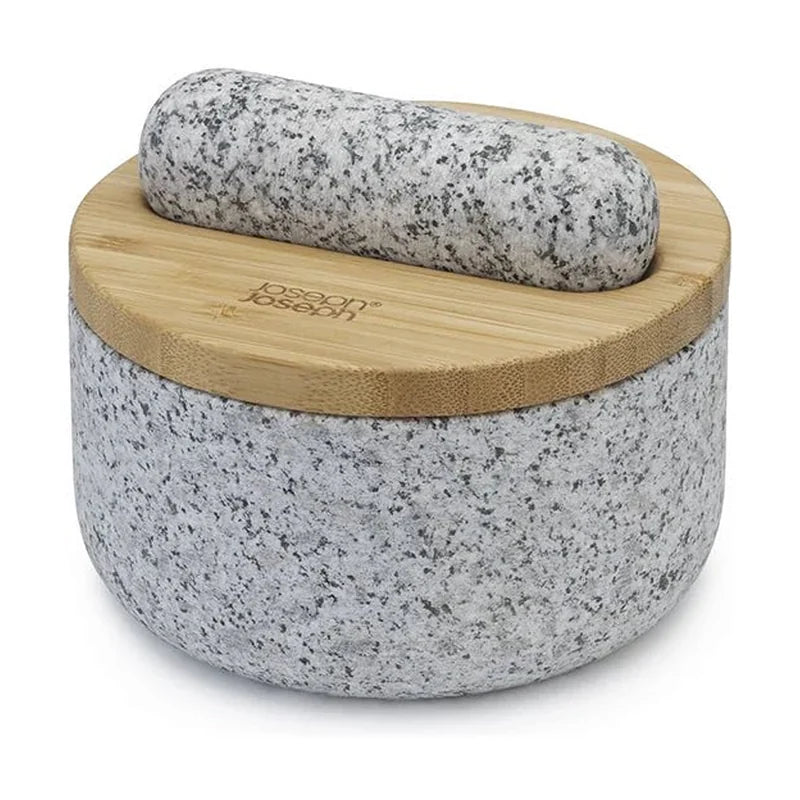 Dash Granite Pestle &amp; Mortar with Reversible Bamboo Lid - 15.5cm