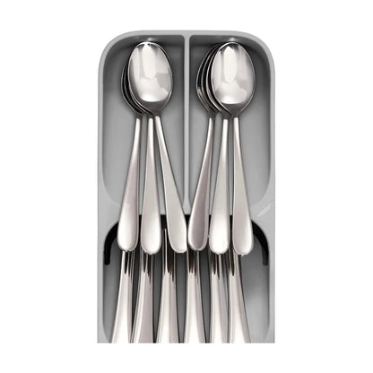 DrawerStore Compact Tiered Cutlery Organizer - Grey