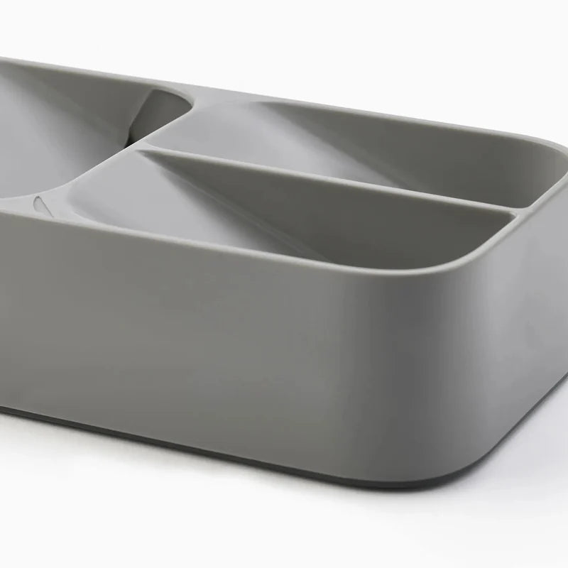 DrawerStore Compact Tiered Cutlery Organizer - Grey