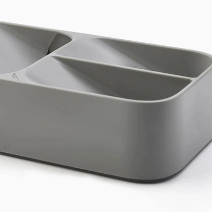 DrawerStore Compact Tiered Cutlery Organizer - Grey