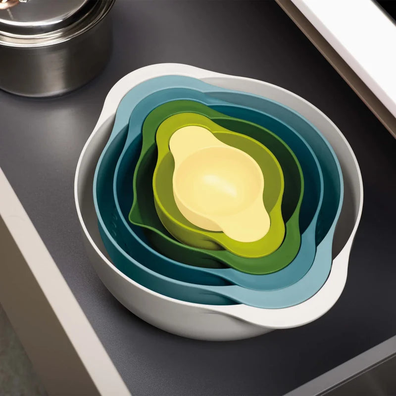 Duo Nesting Food Preparation Bowl Set with Colander - 6pcs, Opal