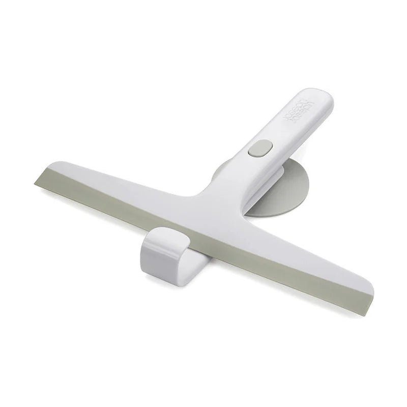 EasyStore Slimline Shower Squeegee with Suction Holder &amp; Hook - Light Grey