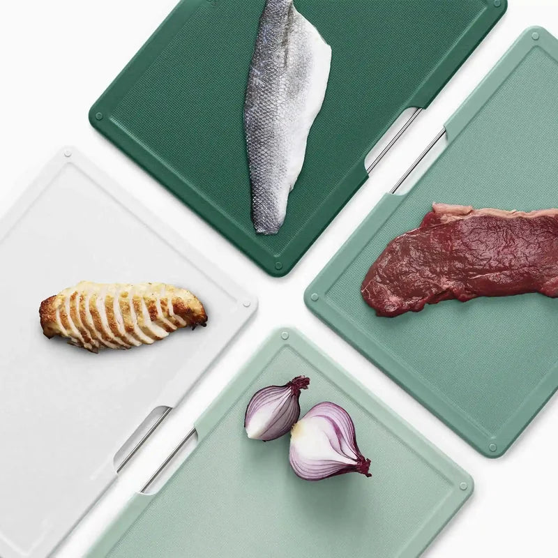 Folio Colour-Coded Chopping Board Set with Storage Case - Large, 4pcs, Green