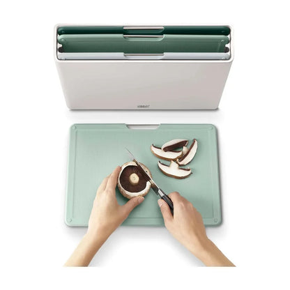 Folio Colour-Coded Chopping Board Set with Storage Case - Large, 4pcs, Green