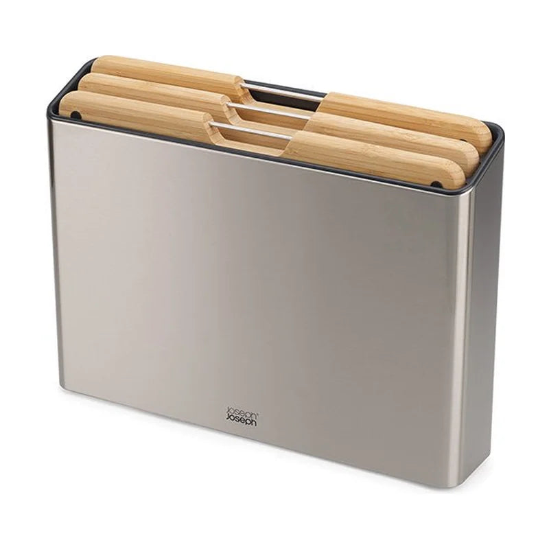 Folio Steel Bamboo Chopping Board Set with Stainless Steel Case - 3pcs