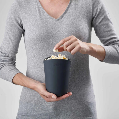 M-Cuisine Silicone Microwave Popcorn Maker Set - 2pcs, Orange &amp; Grey