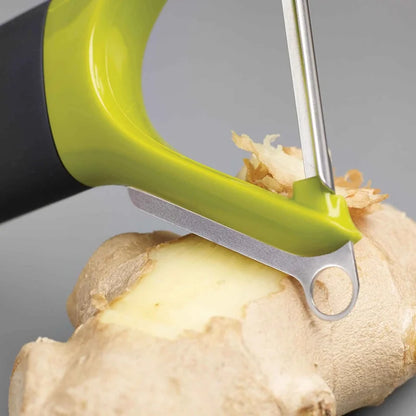 Multi-Peel 3-in-1 Y-Shaped Vegetable Peeler with Scraping Blade - Green
