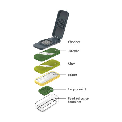 Multi-Prep Compact 4-in-1 Chopper, Grater, Slicer &amp; Julienne Set