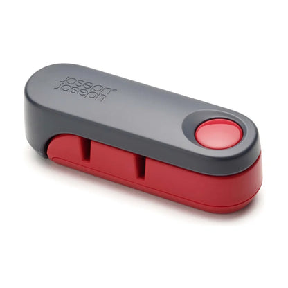 Rota Folding Knife Sharpener with Coarse &amp; Fine Ceramic Wheels - Grey &amp; Red