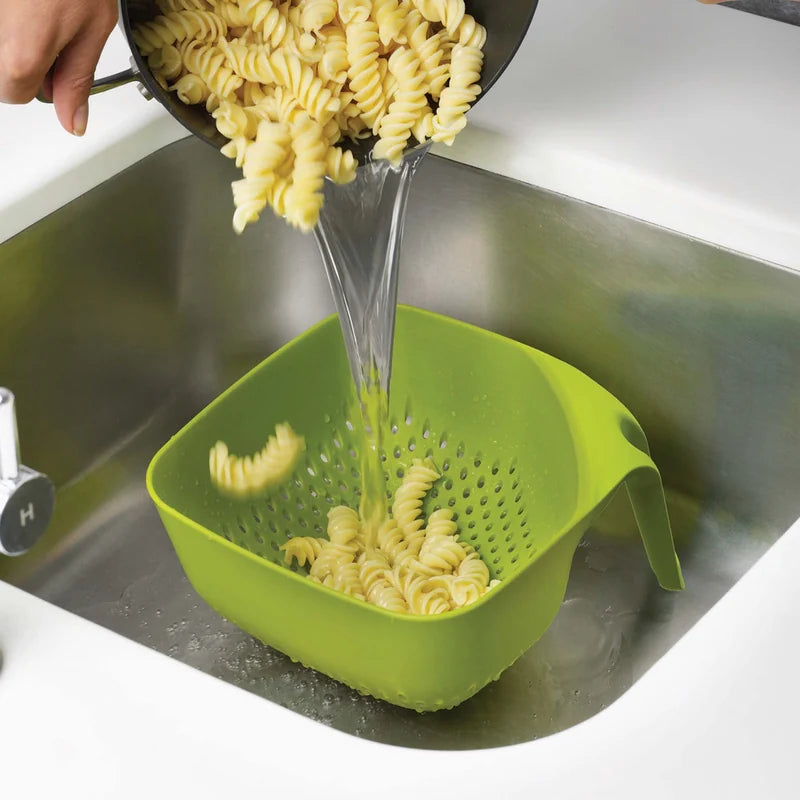 Square Colander with Upright Handle - Green