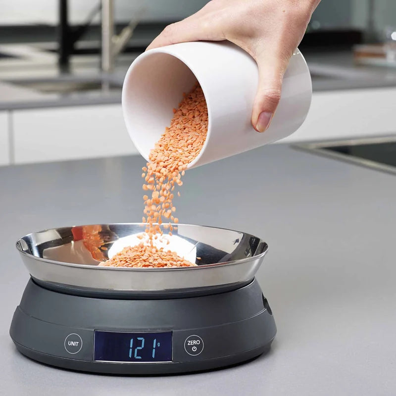 SwitchScale 2-in-1 Digital Kitchen Scale with Reversible Weighing Bowl - Grey
