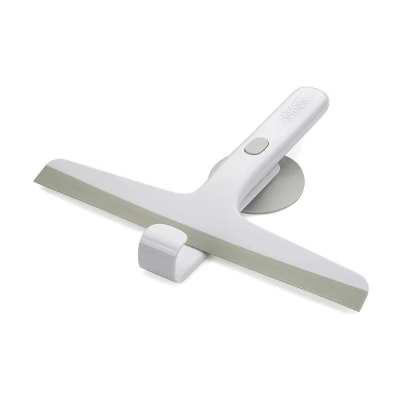 EasyStore Slimline Shower Squeegee with Suction Holder &amp; Hook - Light Grey