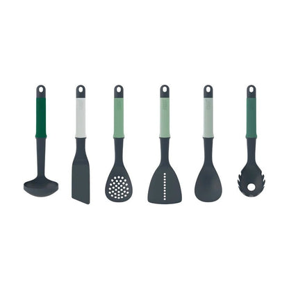 Elevate 6-Piece Kitchen Utensil Set with Rotating Carousel Stand - Sage Green
