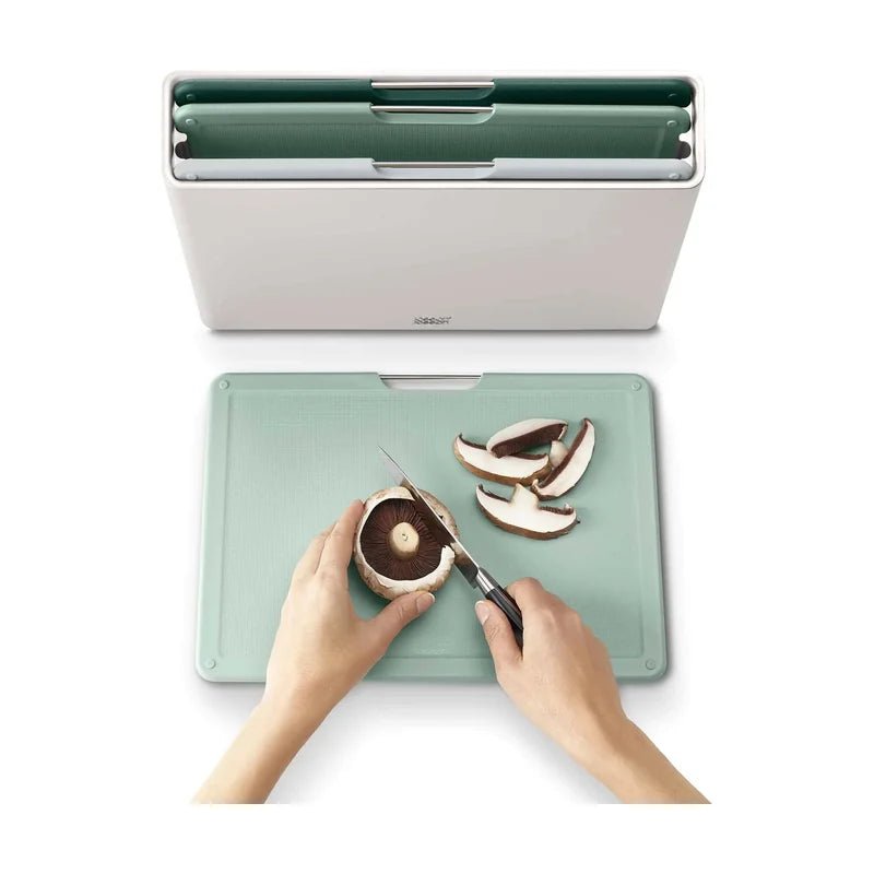 Folio Colour-Coded Chopping Board Set with Storage Case - Large, 4pcs, Green