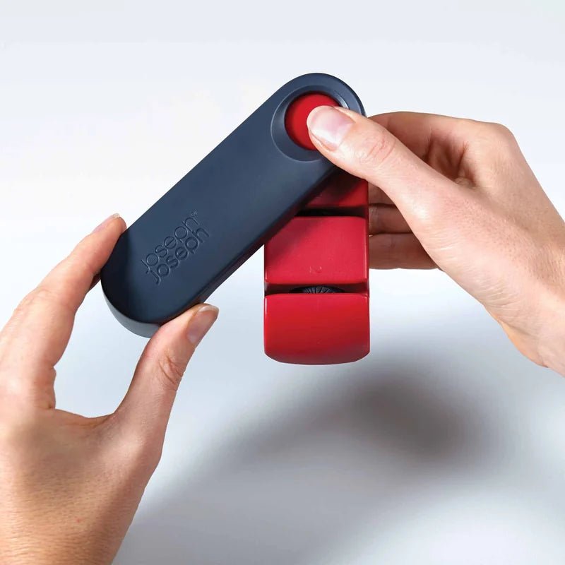 Rota Folding Knife Sharpener with Coarse &amp; Fine Ceramic Wheels - Grey &amp; Red