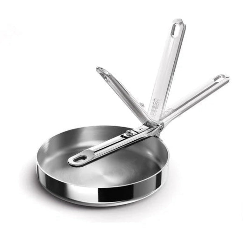 Space Folding Handle 3-Ply Stainless Steel Frying Pan - 20cm