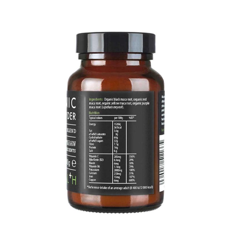 Kiki Health Premium Organic Maca 4 Root Blend Powder - 100g