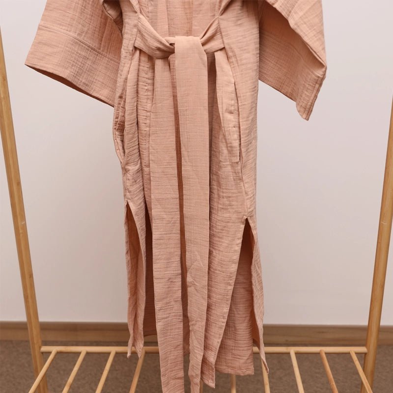 Kimi Cotton Kimono With Belt - Light Peach - Waha Lifestyle