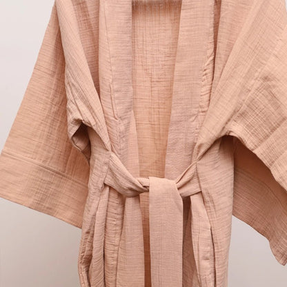 Kimi Cotton Kimono With Belt - Light Peach - Waha Lifestyle