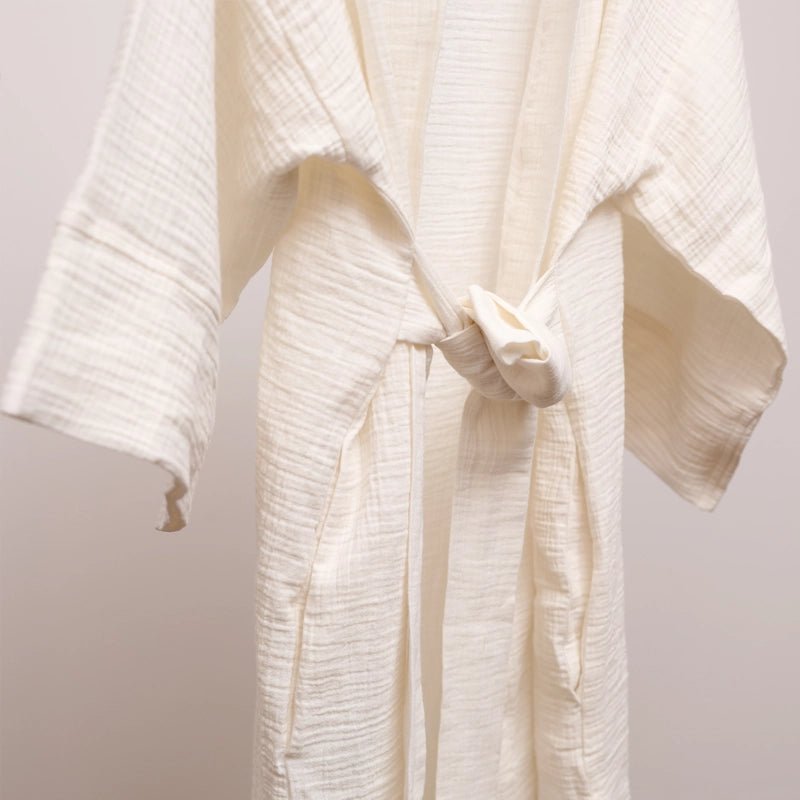 Kimi Cotton Kimono With Belt - Off - white - Waha Lifestyle